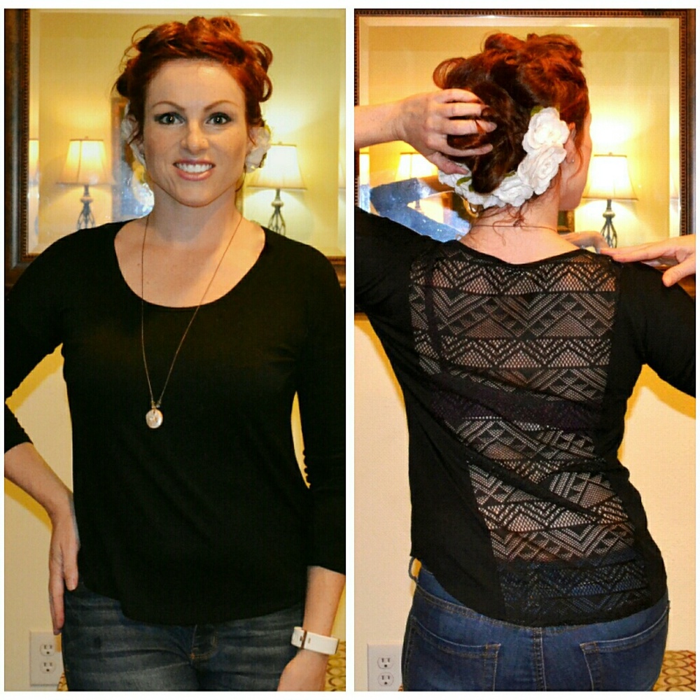 3/4 Sleeve Black top